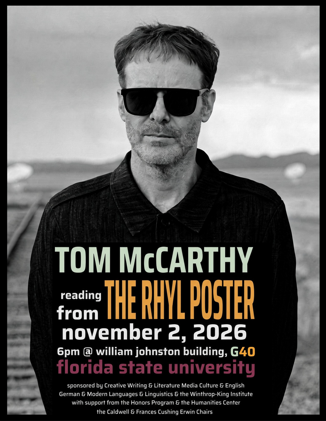 Gallery 1 - Public reading event: novelist Tom McCarthy